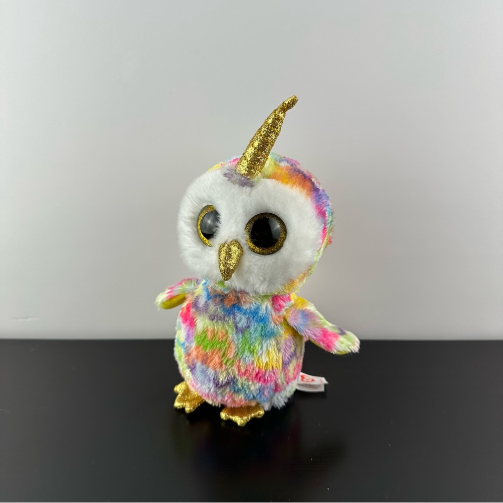 TY Beanie Boos Enchanted Rainbow Owl Unicorn 6” Plush Stuffed Animal